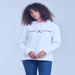 Tommy Hilfiger HERITAGE HILFIGER HOODIE LS White - Free delivery | Spartoo  NET ! - Clothing sweaters Women USD/$104.40